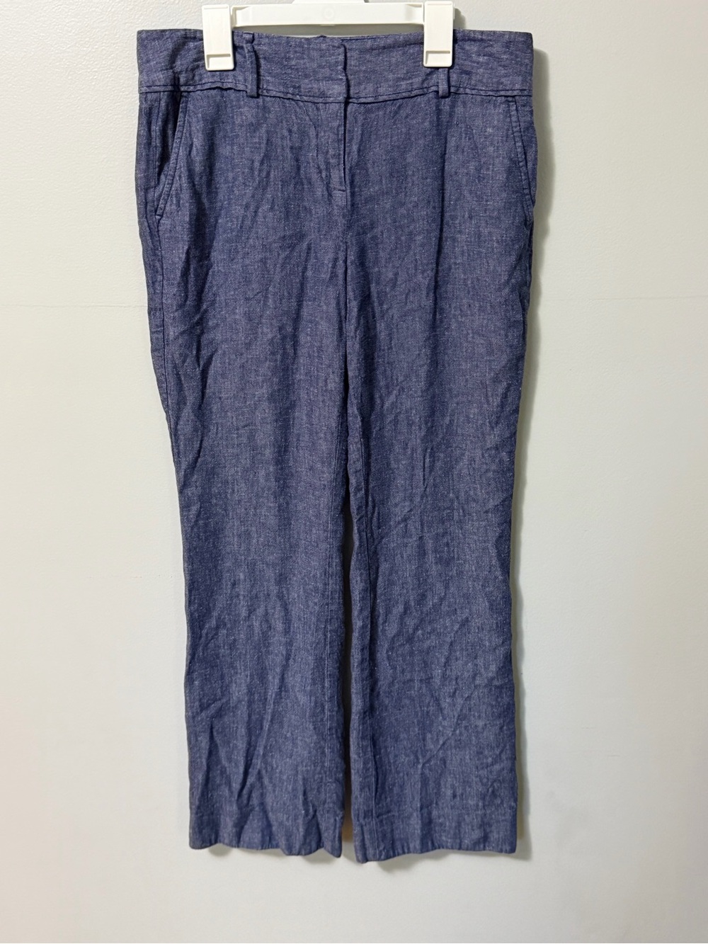 LOFT Modern Women’s Size 4 Blue Chambray Straight Leg Pants Trouser Lightweight